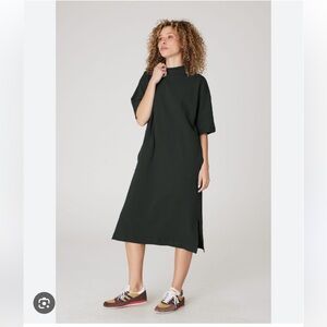 Back Beat Co. Dark Gray Mock Neck Midi Dress